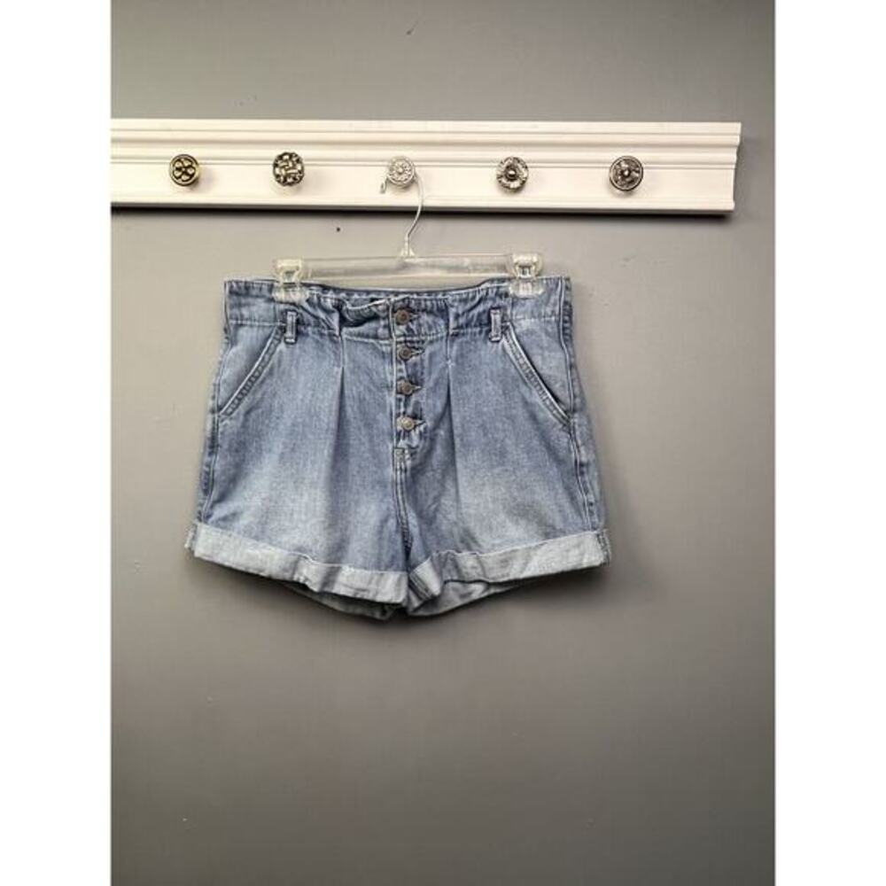 Hollister Shorts Juniors 9 Ultra High-Rise Paper Bag Waist Denim Shorts Cuffed